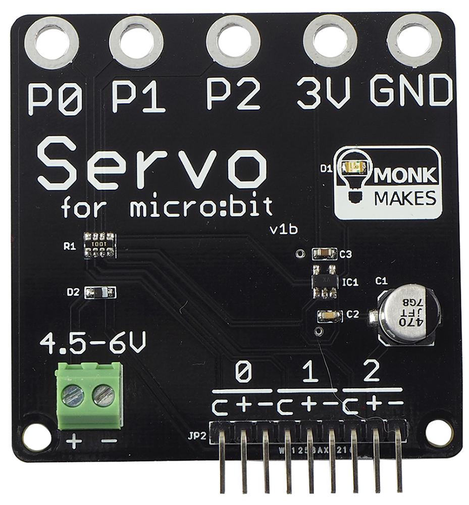 Monkmakes Sku00073 Add On Board, Servo For Micro:bit