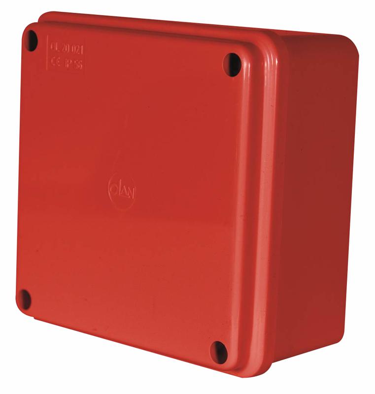 Olan Ol20021R Plain Sided Box, Ip56, 100X100X50Mm, Red