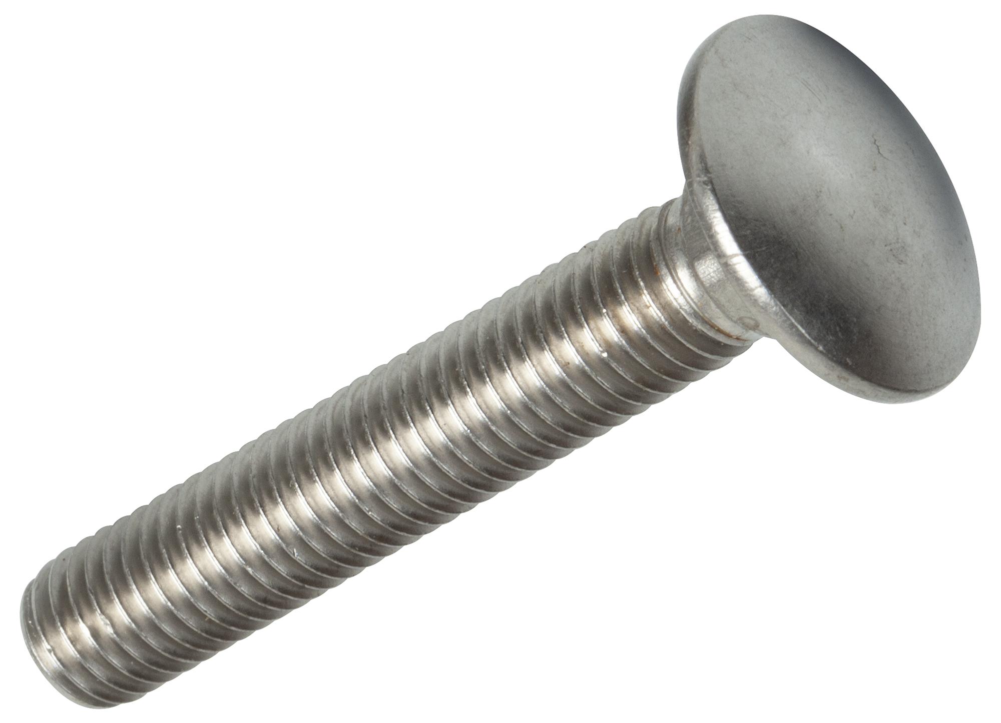 Duratool D02017 Stainless Steel Coach Bolts M10X60 Pk10