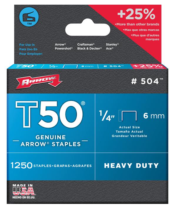 Arrow Fastener 500148 6Mm Staples (Pk 1250)