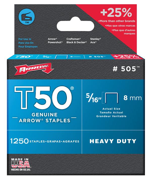 Arrow Fastener 505167 8Mm Staples  (Pk 1250)