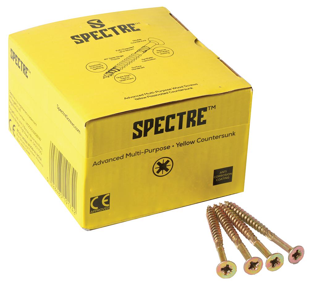 Spectre Spe435Y Advanced Wood Screw Yellow 4X35Mm Pk200