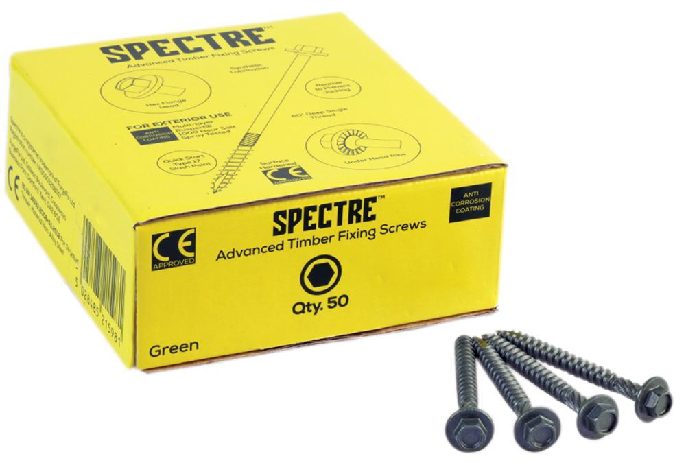 Spectre Spetf87G External Screw 6.3X87Mm Green (Pk50)