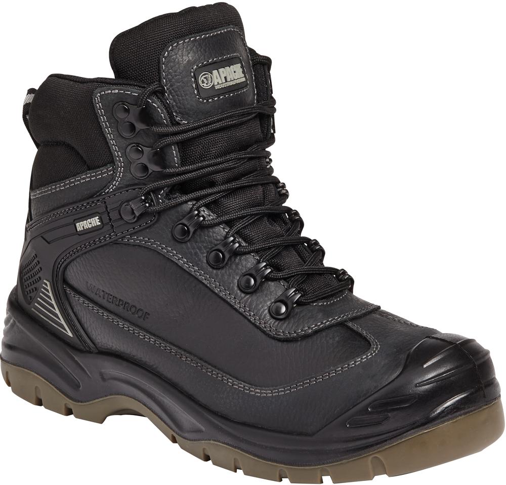 Apache Ranger Black 10 Waterproof Safety Hiker, Size 10