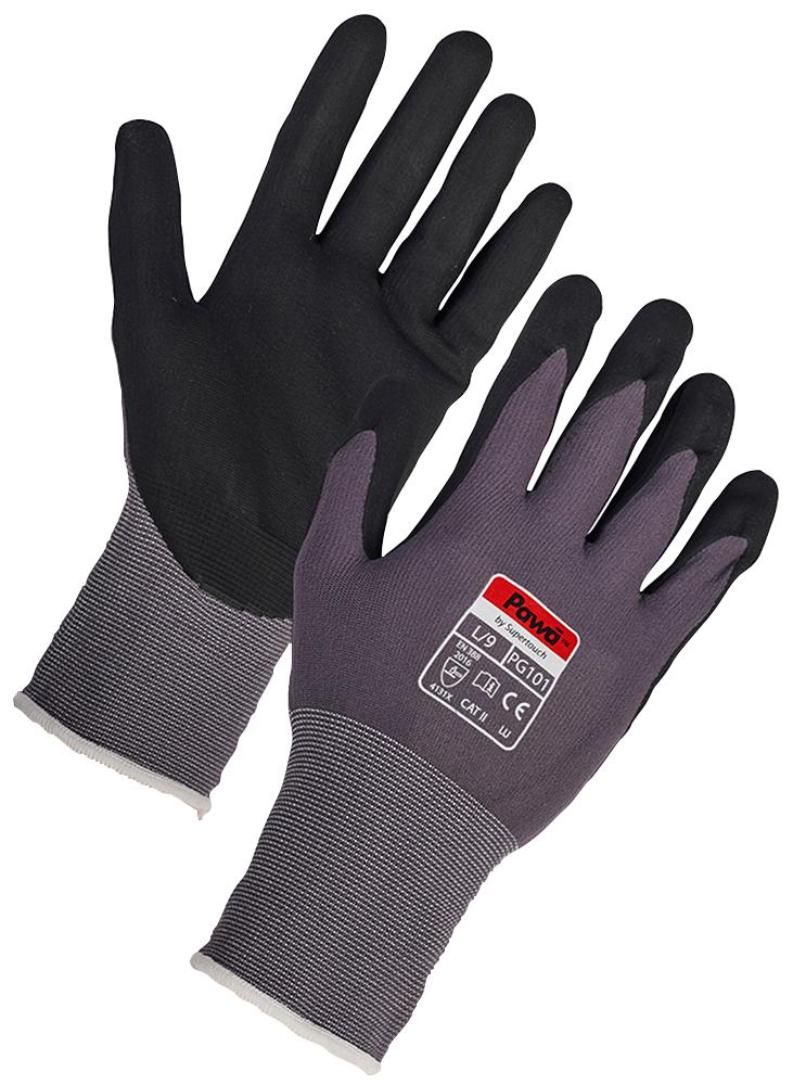 Pawa Pg10162 Nitrile Dipped Palm Gloves - M (8)