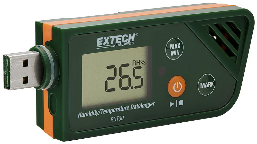 Extech Instruments Rht30 Usb Rh/temp Datalogger, 99.9%rh, 48000