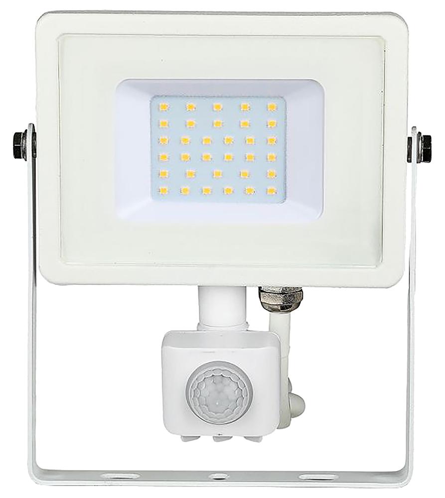 V-Tac 458 Vt-30-S Vt-30-S 30W Pir Floodlight 4K White