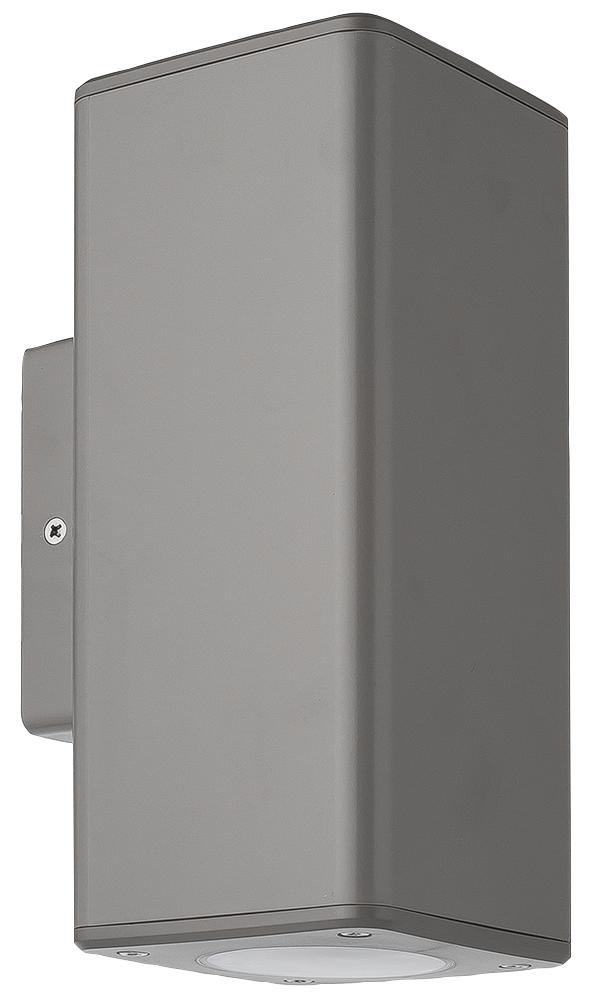 Pro Elec Pel00832-Gry Square Wall Light Up-Down Gu10 Grey