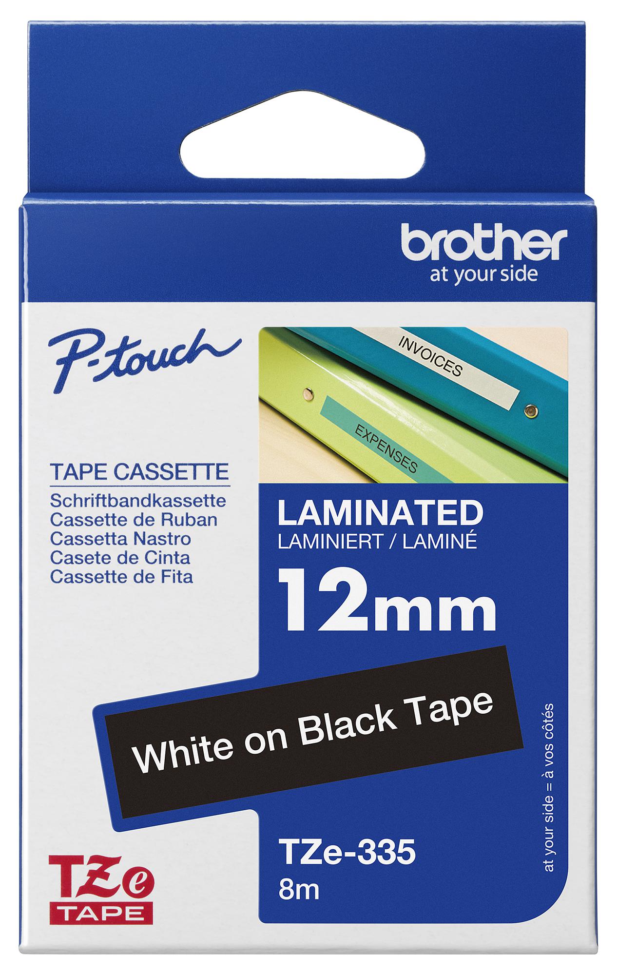 Brother Tze-355 Tape, White On Black, 24Mm W, 8M L