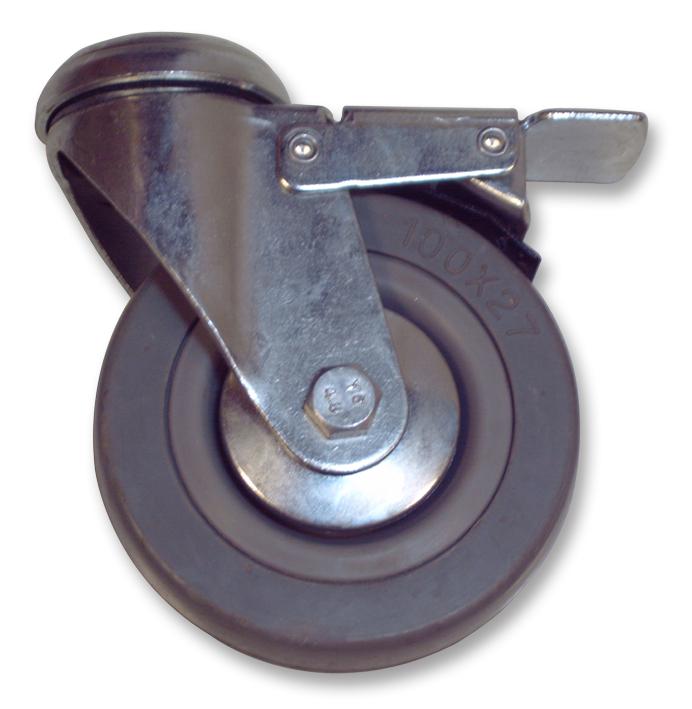 Keystone 32100Rtbhbr Swivel/braked Rubber Castor 100Mm