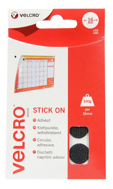 Velcro 60228 Stick On Coins 16Mm Black (Pk=16)