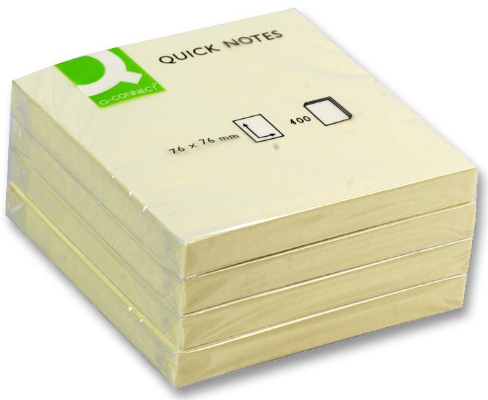 Q Connect Kf01346 Paper Note Cubes 75X75Mm Ylw