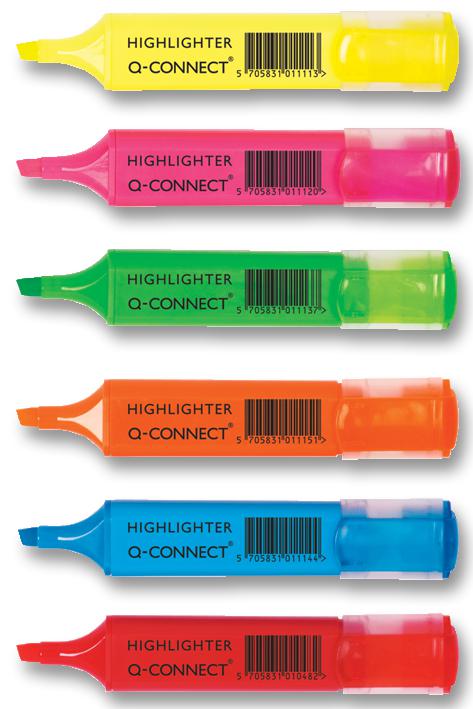 Q Connect Kf01909 Highlight - Assorted 6Pk