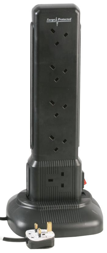 Pro Elec 2810Blk Extension Tower 10G With Surge Black