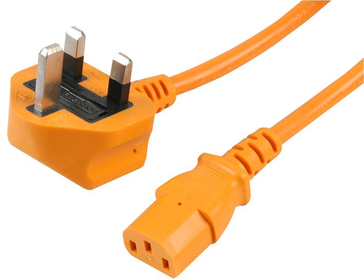 Pro Elec Pe01081 Lead Uk Plug - Iec C13 Socket 2M Orange