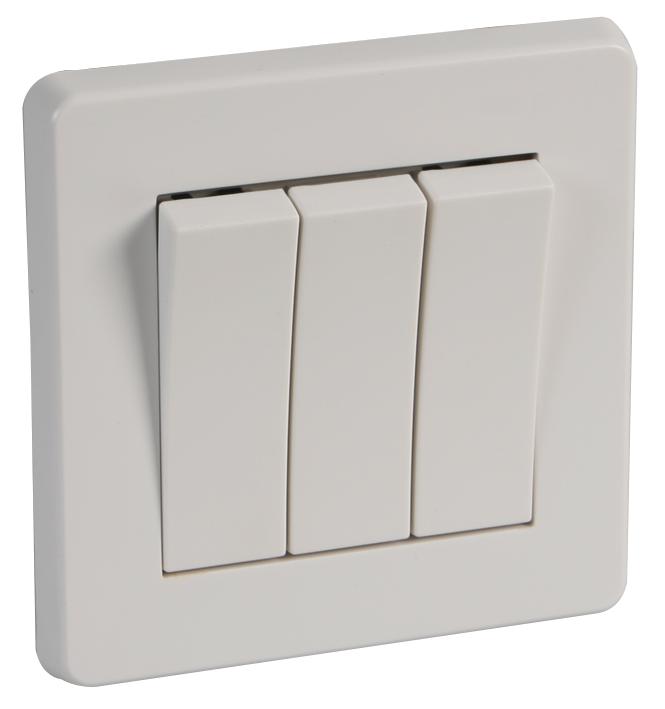 Crabtree 5173 3 Gang 2 Way Rocker Switch - E