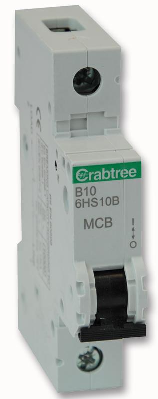 Crabtree 6Hs10B 10A Sp Mcb B Curve 10Ka - Each