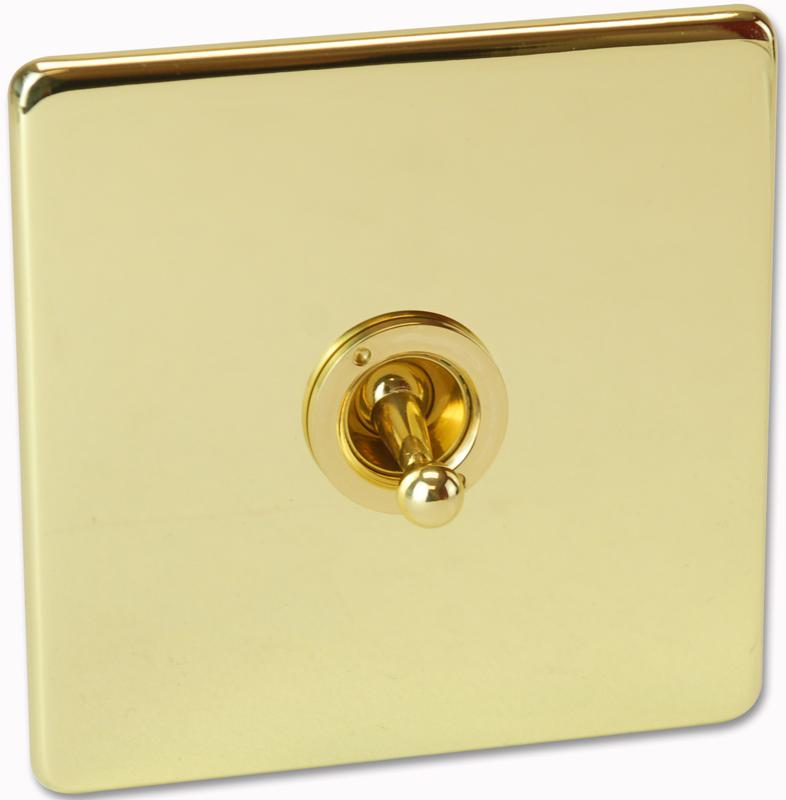 Crabtree 7T70/pb Toggle Switch 1 Gang Polished Brass