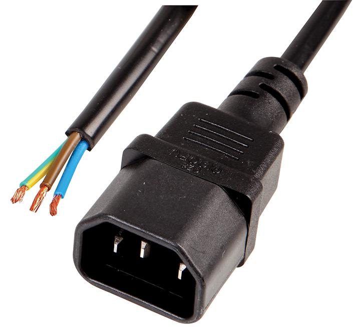 Pro Elec Pe01050 Lead Iec Plug C14 - Bare Ends 3M