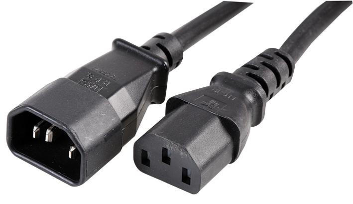 Pro Power Pe01088 1M Power Cord, Iec C14-C13, 1M, Blk