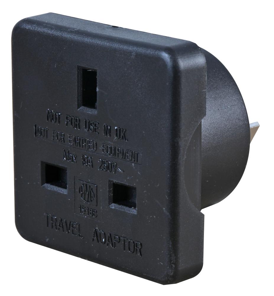 Pro Elec 1518B Blk Travel Adaptor Uk To Aust Blk