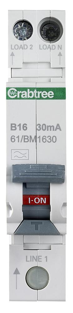 Crabtree 61/bm1630 16A 30Ma Rcbo Single Module B Curve