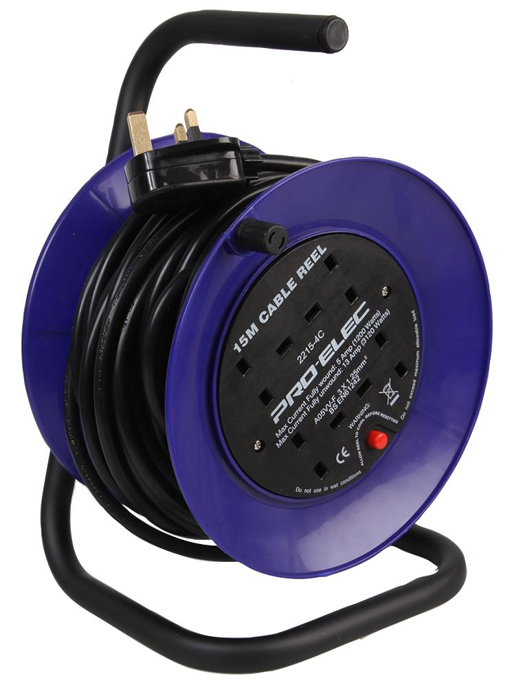 Pro Elec Pel01275 Extension Reel Mini 4 Way 15M