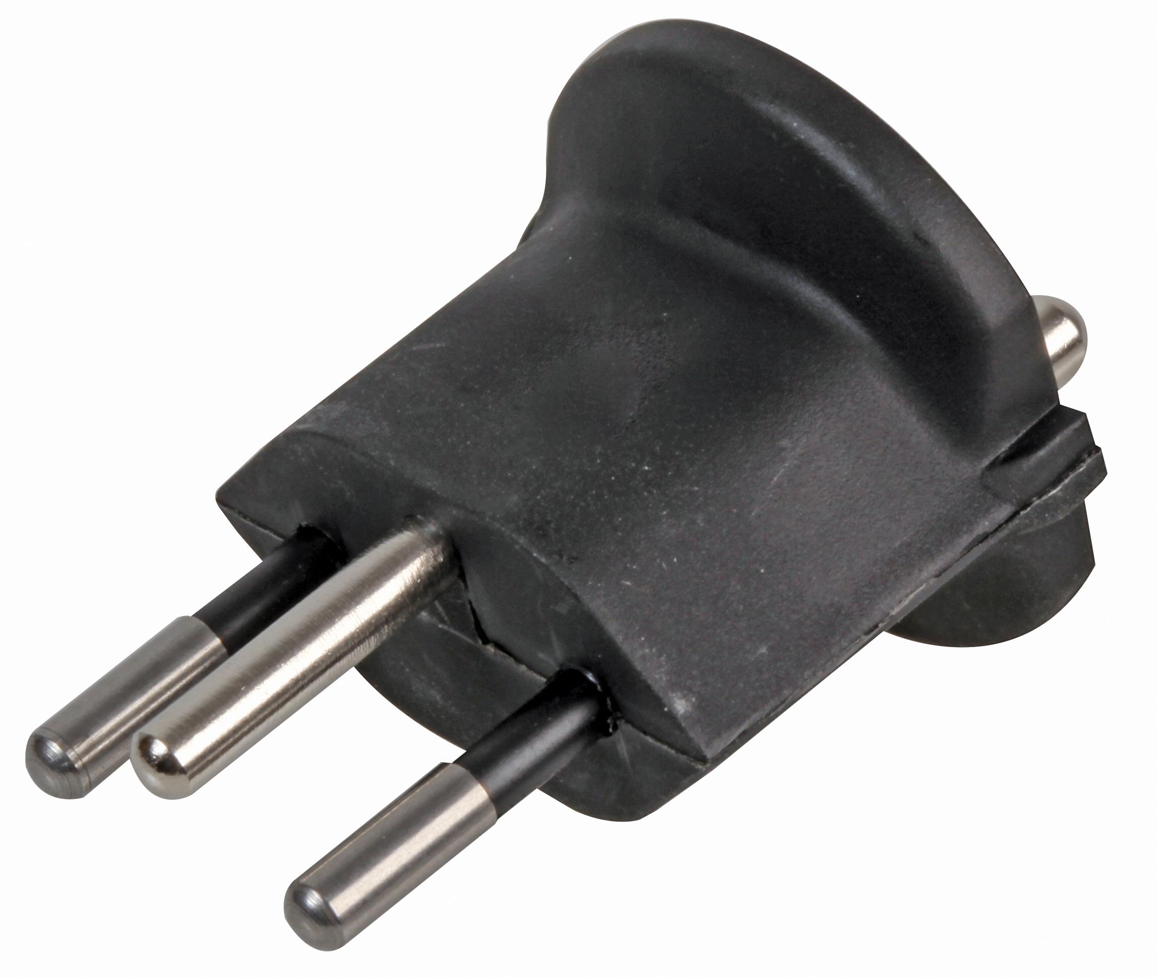 Powerconnections Sch3-Bk. Black Schuko To Swiss Grounded Cvt Plug