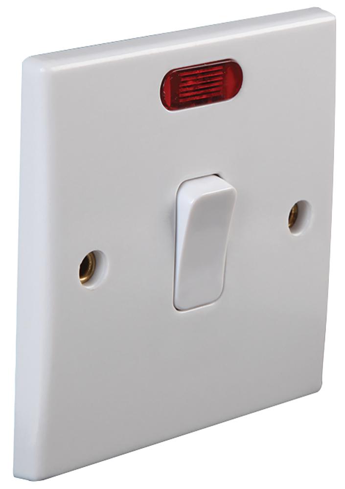 Pro Elec Pel01398 Switch 20A Dp With Neon Curve