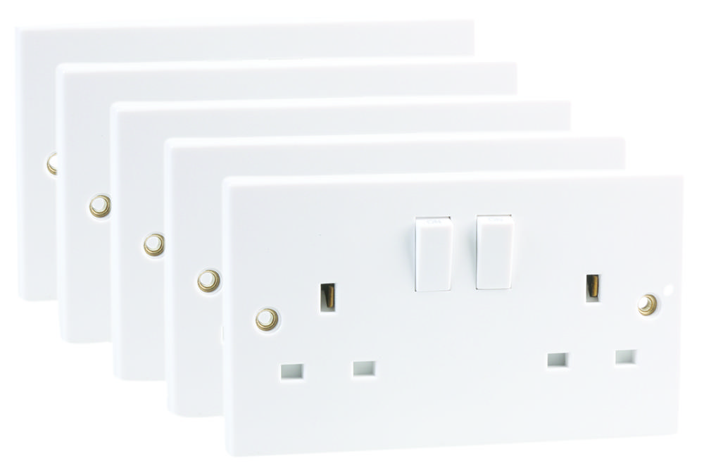 Pro Elec Pelb1122 Switched Socket 2 Gang Sp 5 Pack