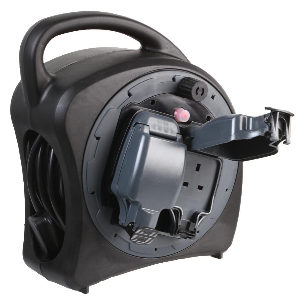 Pro Elec Pelb1171 Cable Reel Outdoor 2 Gang Ip54 25M Blk