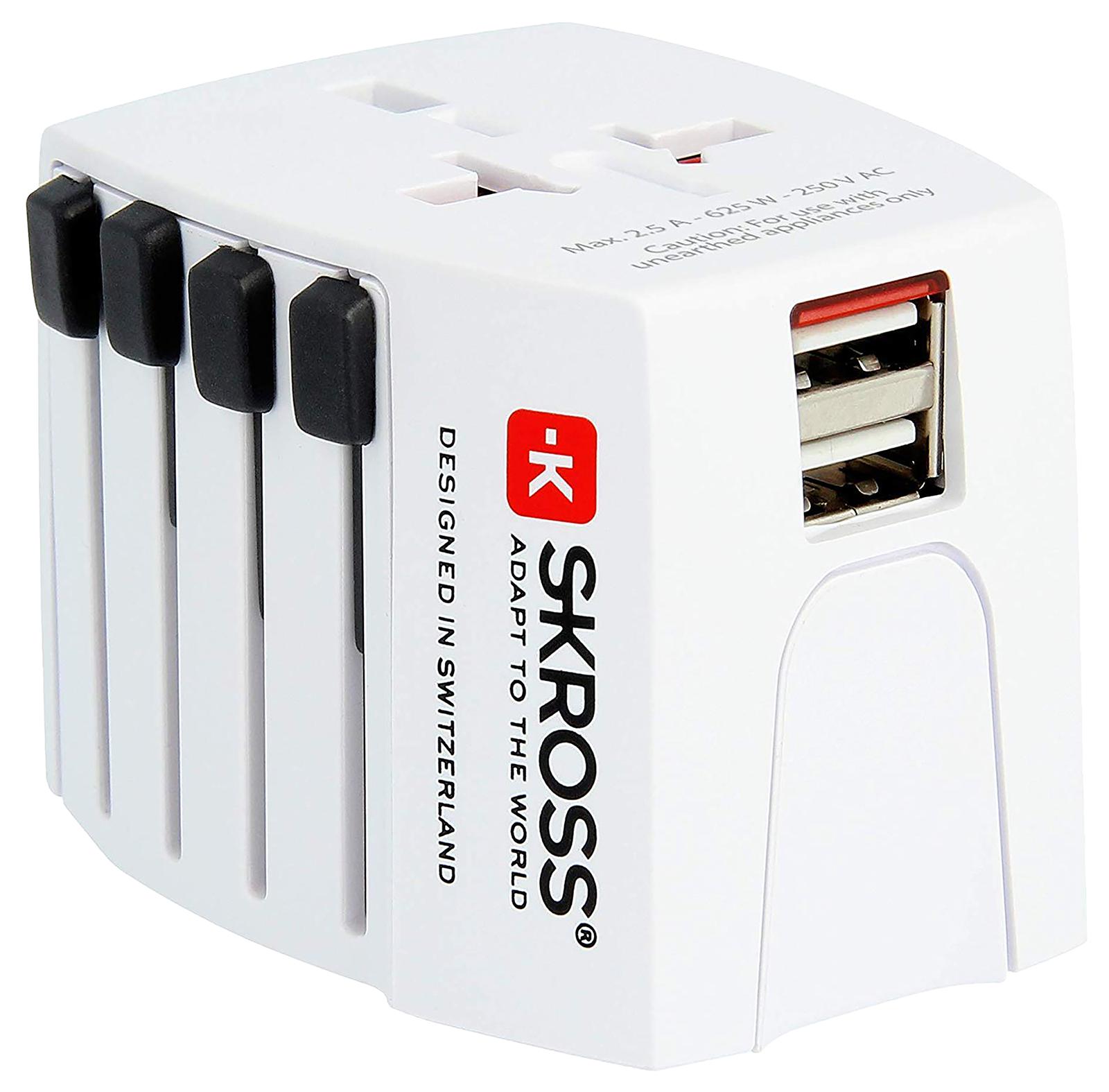 Skross 1.302960 Travel Adapter, Muv Usb, 2.5A/250V