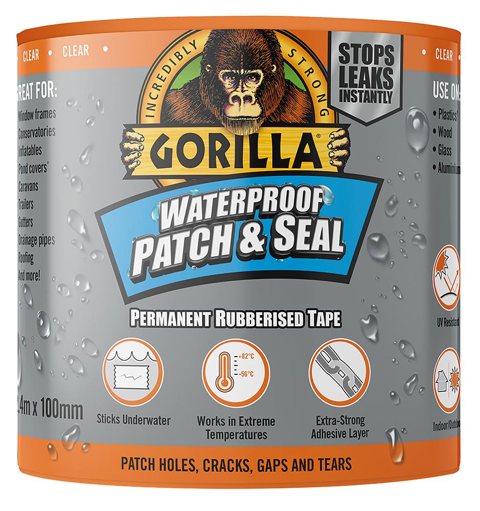 Gorilla 3044751 Waterproof Patch & Seal Clear 3M X 100Mm