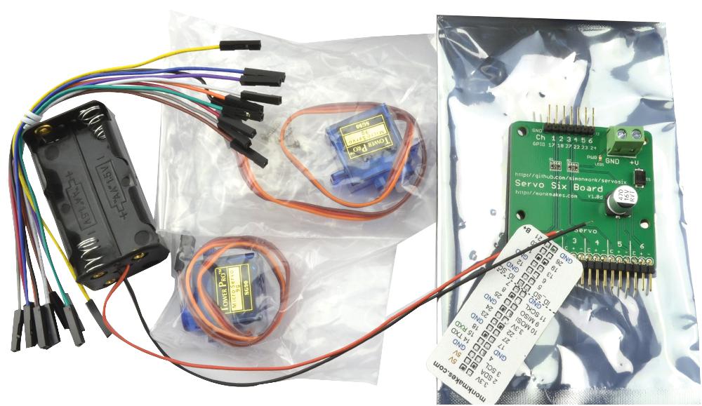 Monkmakes Sku00051 Six Servo Kit For Raspberry Pi