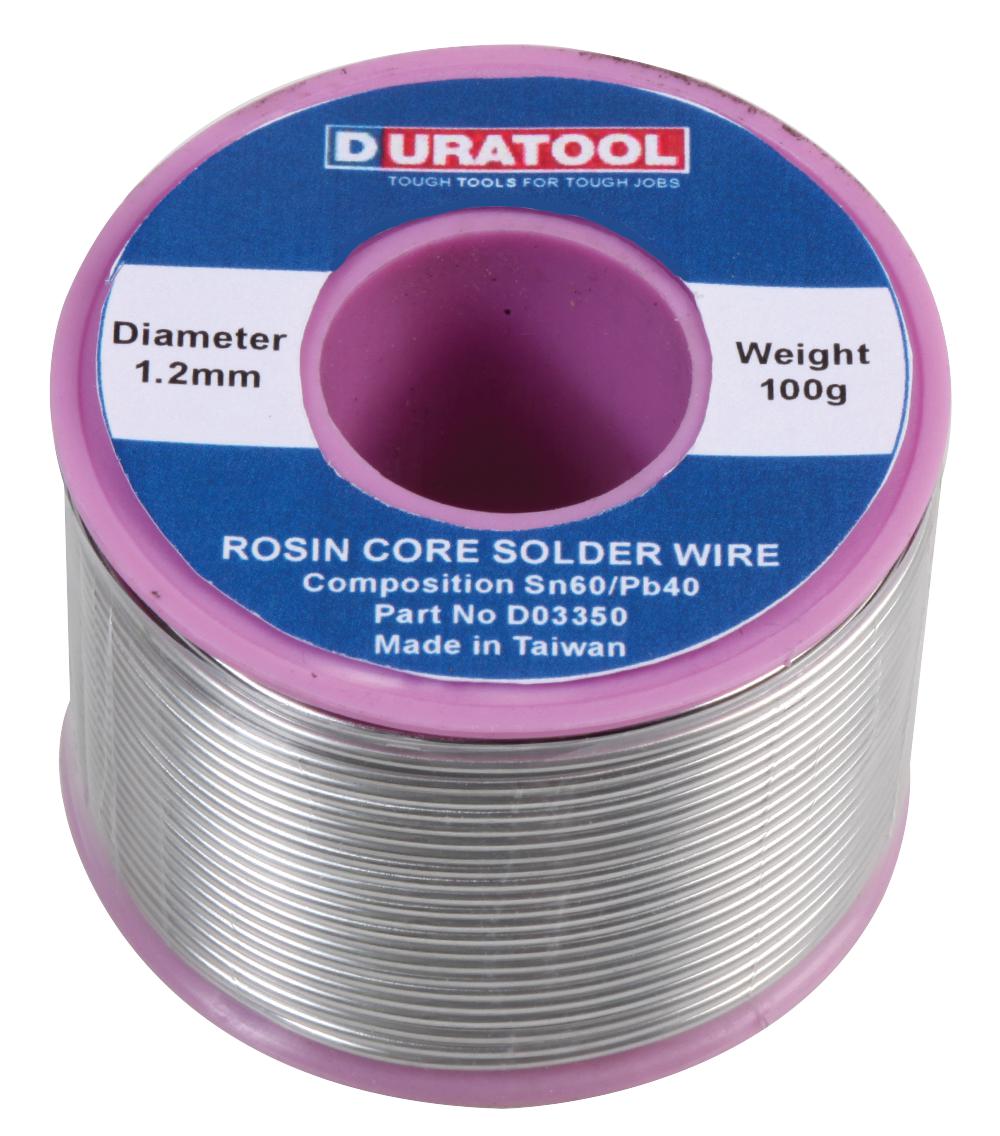 Duratool D03350 Solder Wire, Sn60-Pb40, 1.2Mm, 100G Reel