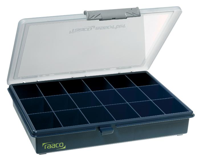 Raaco 136167 Service Case, Pp, Blue, 18 Compartments