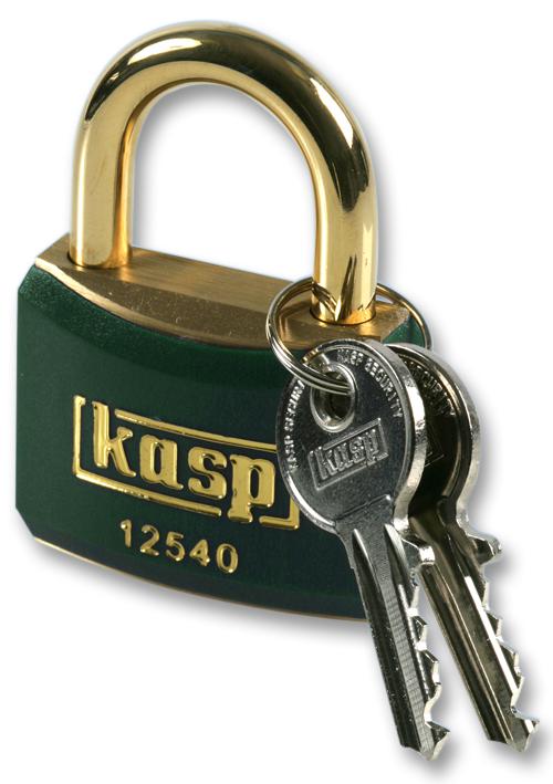 Kasp Security K12540Bgred Padlock Brass 40Mm Green