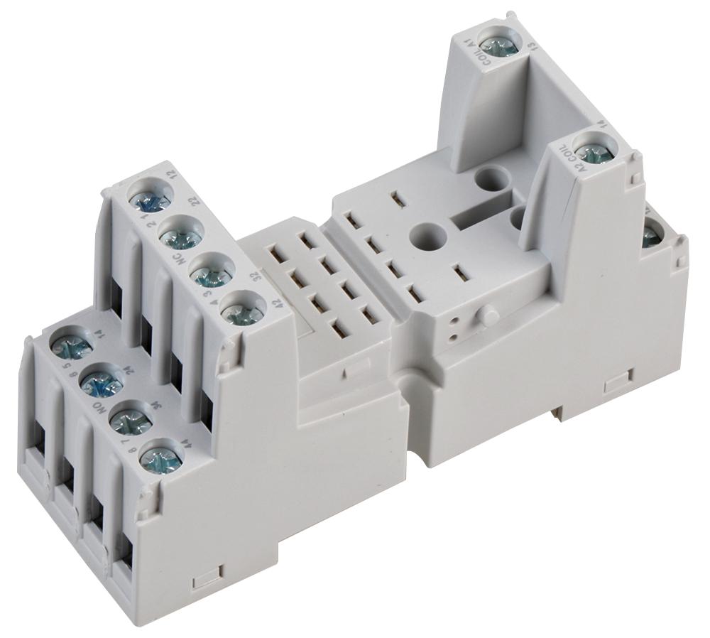 Relpol Gzt4-Grey Relay Socket, 14 Pin, 6A, Din Rail