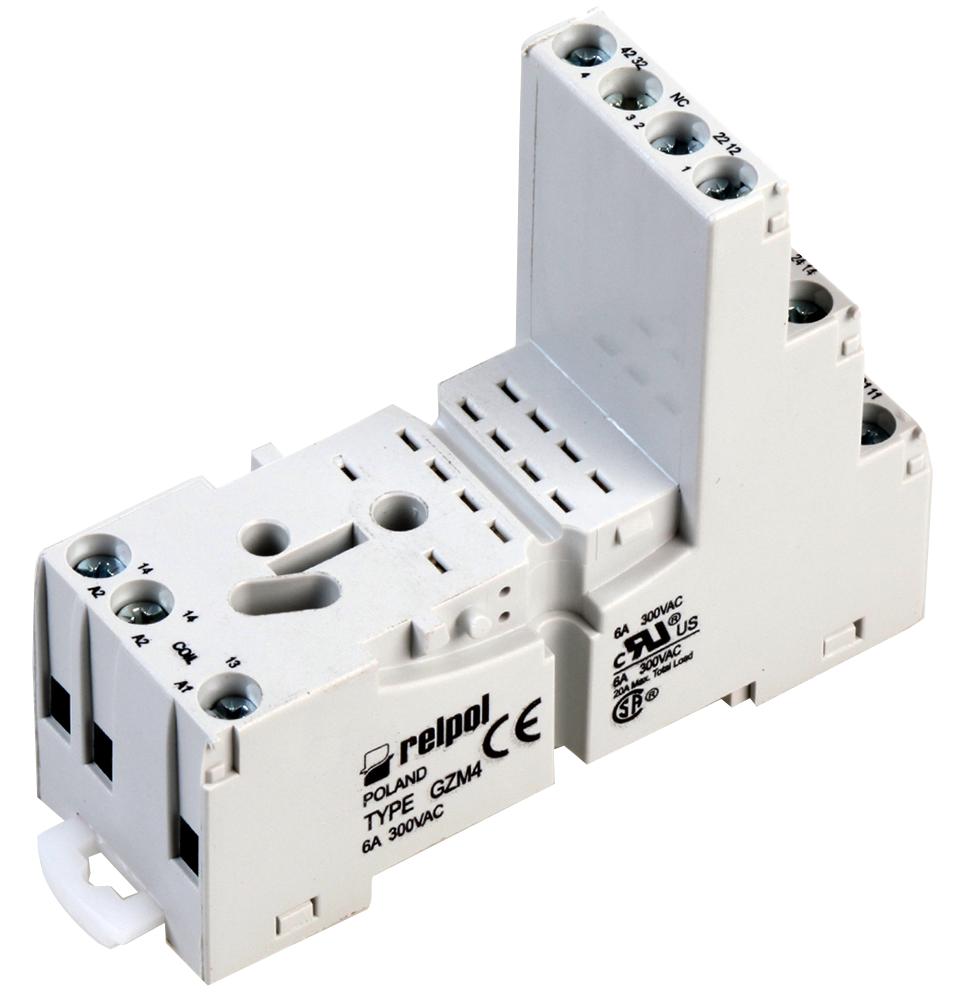 Relpol Gzm4-Grey 14-Pin Industrial Relay Base, Grey