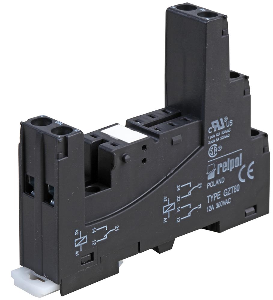 Relpol Gzt80-Black 8-Pin Relay Base, Black