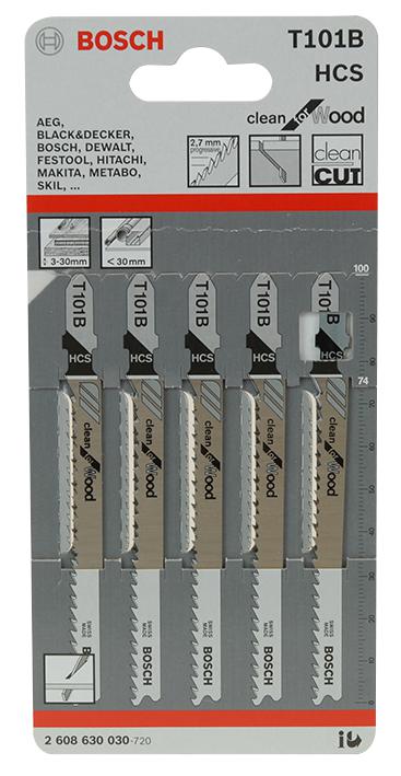 Bosch - Professional (Blue) 2608630030 Jigsaw Blades Wood/plastic, T101B, Pk5