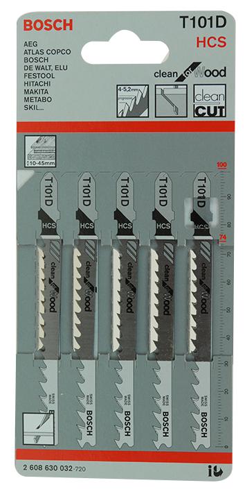 Bosch - Professional (Blue) 2608630032 Jigsaw Blades For Wood, T101D, Pk5