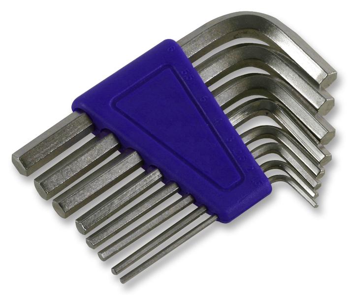 Duratool D00589 Hex Key Set W/holder, Steel, 8Pc