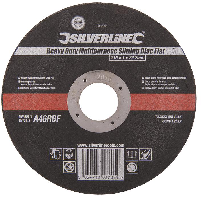 Silverline 103672 Cutting Disc, Stone/metal, 115Mm