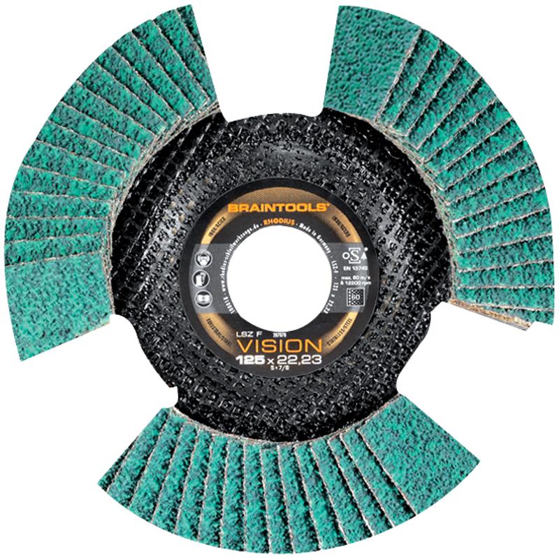 Rhodius Lsz Fs Vision K40 Flap Disc, See Through, Lszf, 40G, 115Mm