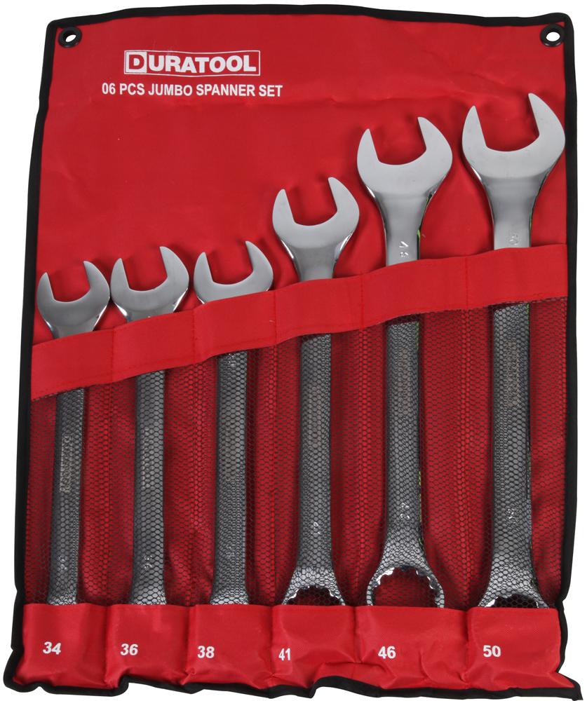 Duratool D03084 Jumbo Spanner Set, 6 Piece, 34-50Mm