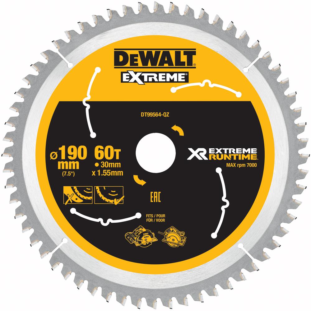 Dewalt Dt99564-Qz Extreme Circular Saw Blade 190X30Mm 60T