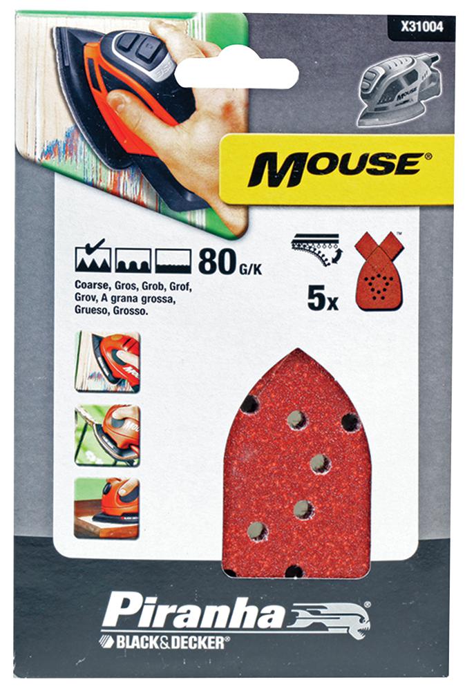 Piranha X31004-Xj Mouse Sanding Sheet - 80G (Pk5)