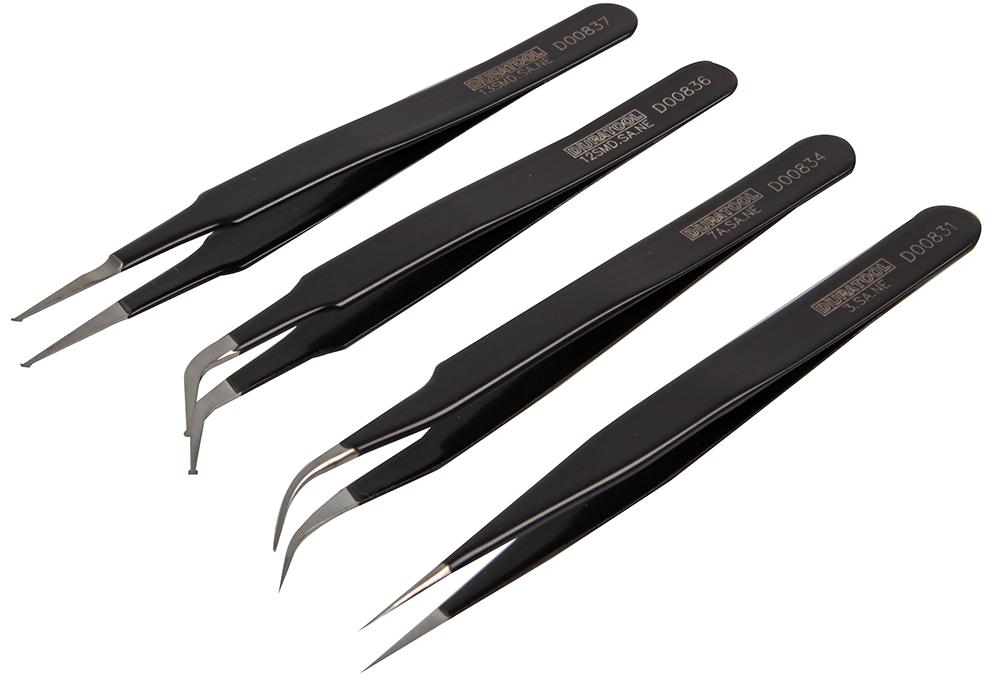 Multicomp Pro D00838 Tweezers Set, Esd Safe, 4Pc