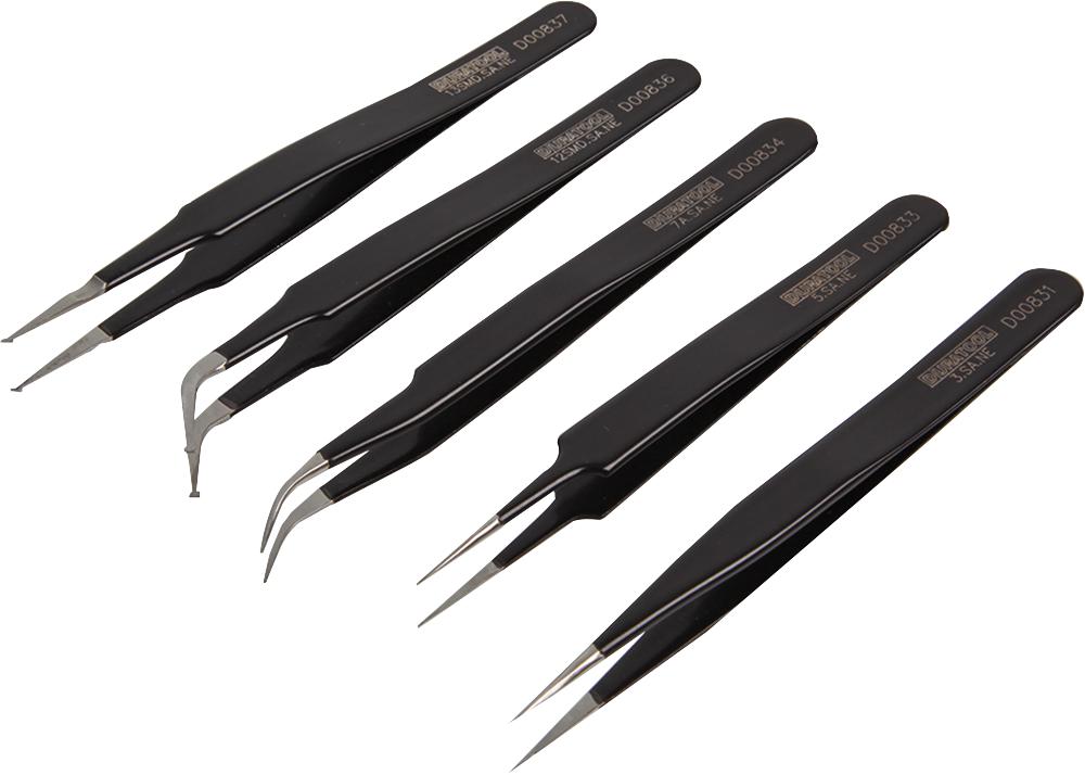 Multicomp Pro D00839 Tweezers Set, Esd Safe, 5Pc